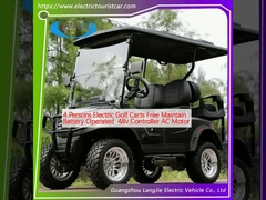 4 человека Электрические тележки для гольфа Бесплатное обслуживание Работает с батареей 48 Вт Контроллер AC мотор