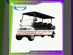 8 пассажирских электрических тележек для гольфа Custom Golf Carts AC Motor с черной крышей