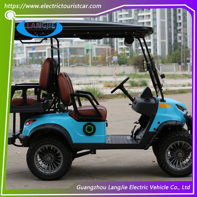 Хорошая цена. 4-колесная электрическая тележка для гольфа 4-местный двигатель переменного тока с сухой батареей 48 В онлайн